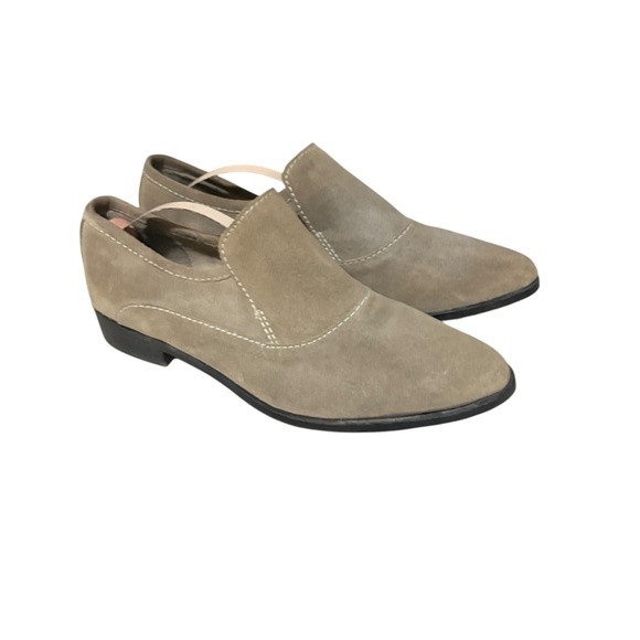 Free People Brady Slip on Suede Leather Low Stacked Heel Loafers Size 38.5 - Picture 1 of 10